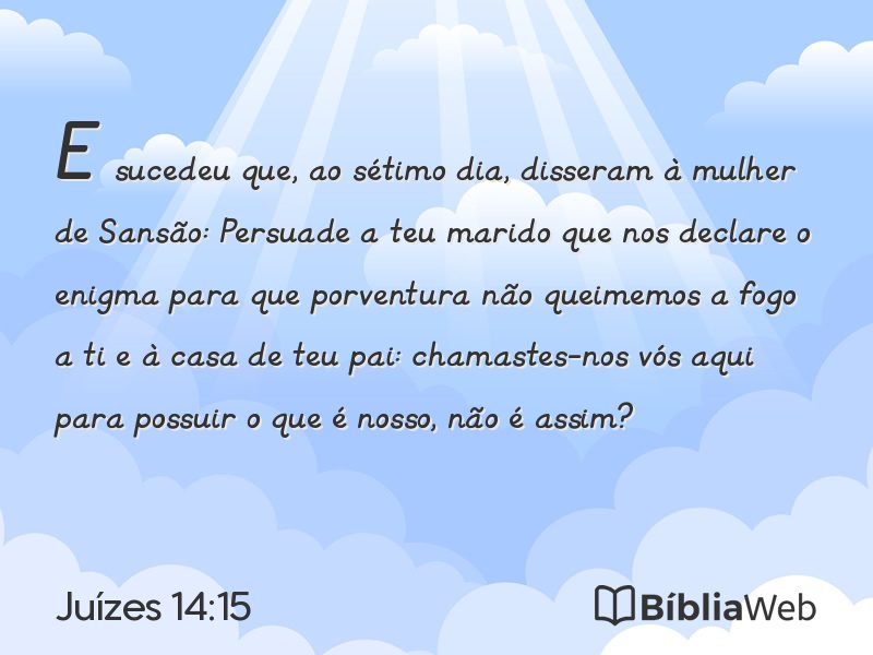 Juízes 14:15 em imagem para compartilhar