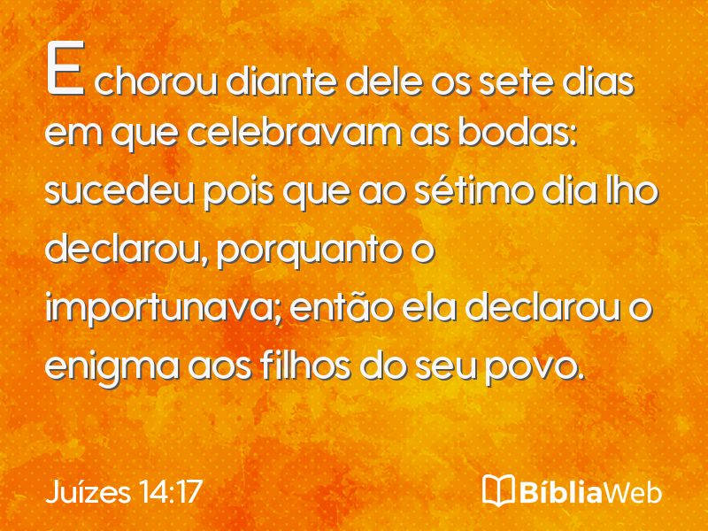 Juízes 14:17 em imagem para compartilhar