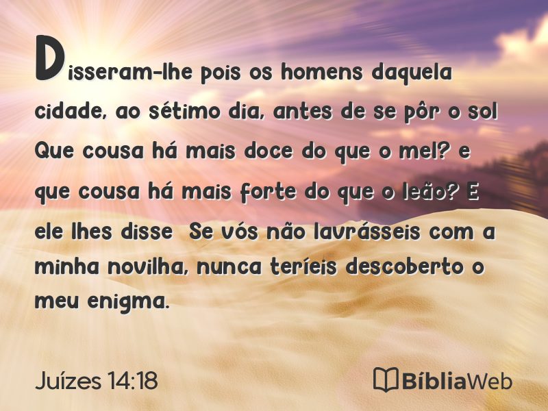 Juízes 14:18 em imagem para compartilhar