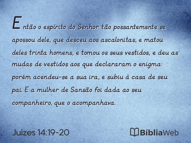 Juízes 14:19-20 em imagem para compartilhar