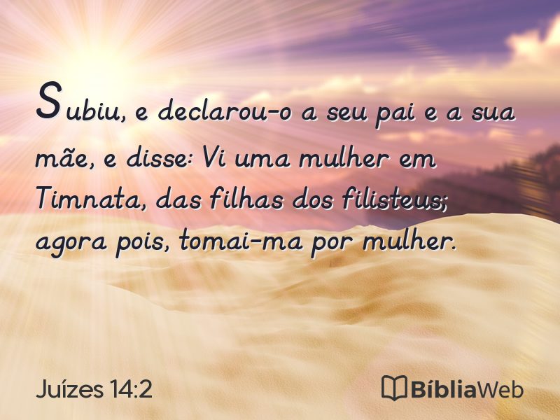 Juízes 14:2 em imagem para compartilhar