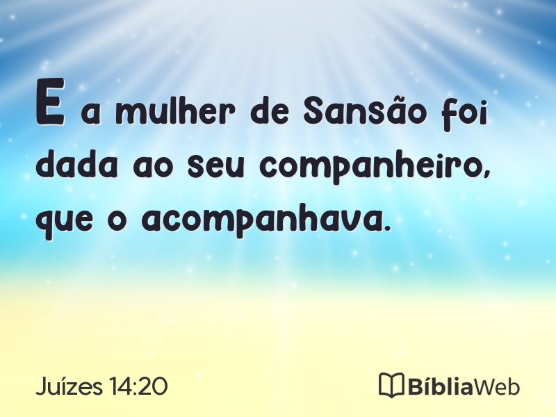 Juízes 14:20 em imagem para compartilhar