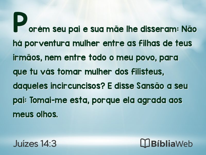 Juízes 14:3 em imagem para compartilhar