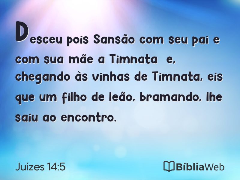 Juízes 14:5 em imagem para compartilhar