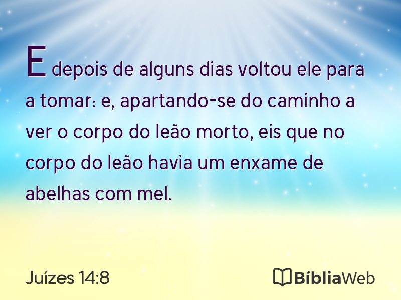 Juízes 14:8 em imagem para compartilhar