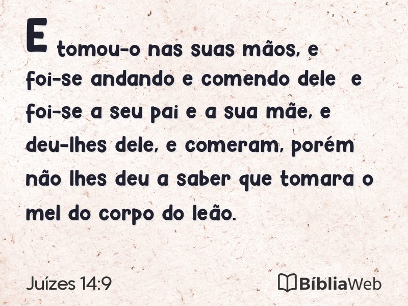 Juízes 14:9 em imagem para compartilhar