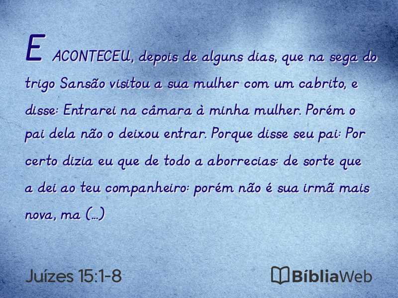 Juízes 15:1-8 em imagem para compartilhar