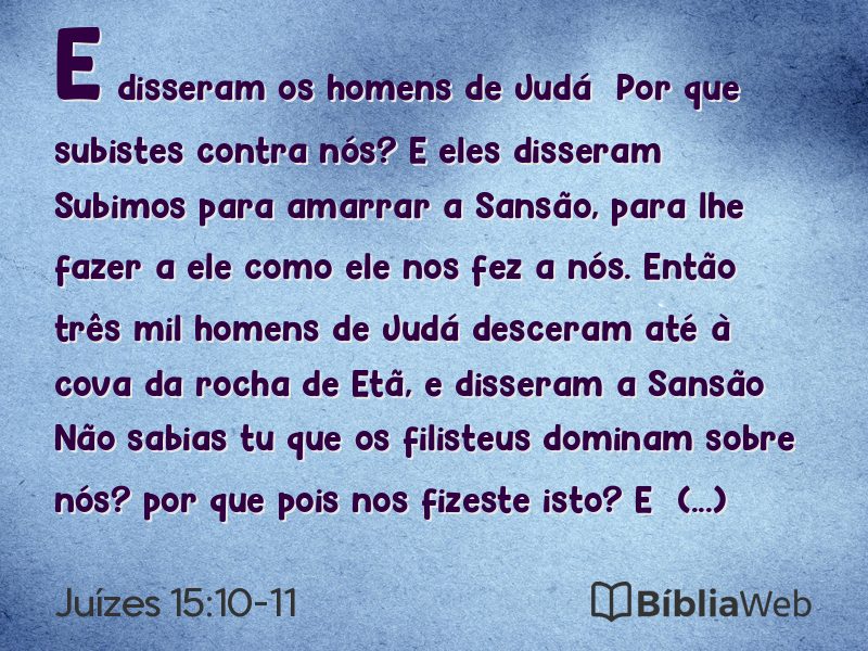 Juízes 15:10-11 em imagem para compartilhar