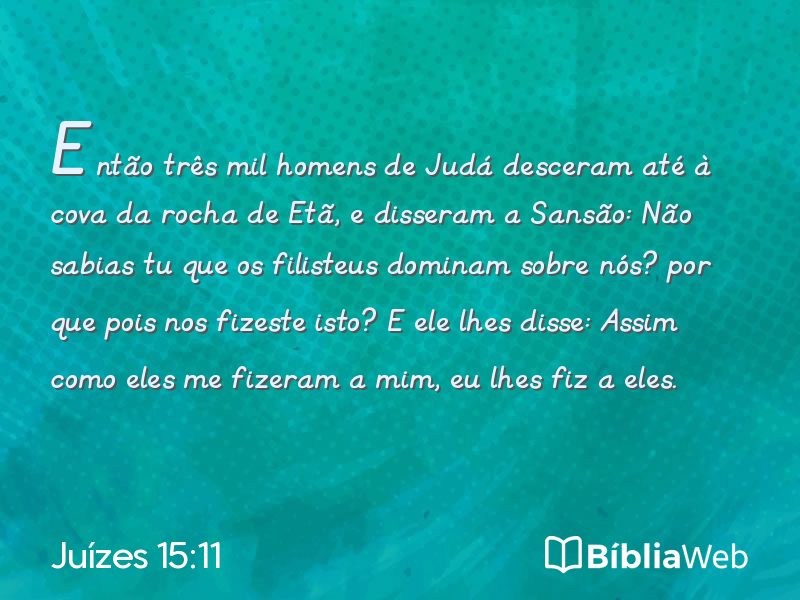 Juízes 15:11 em imagem para compartilhar