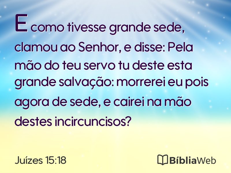 Juízes 15:18 em imagem para compartilhar