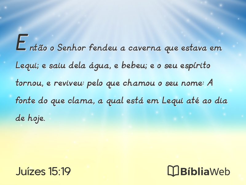 Juízes 15:19 em imagem para compartilhar