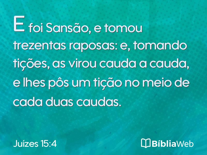 Juízes 15:4 em imagem para compartilhar