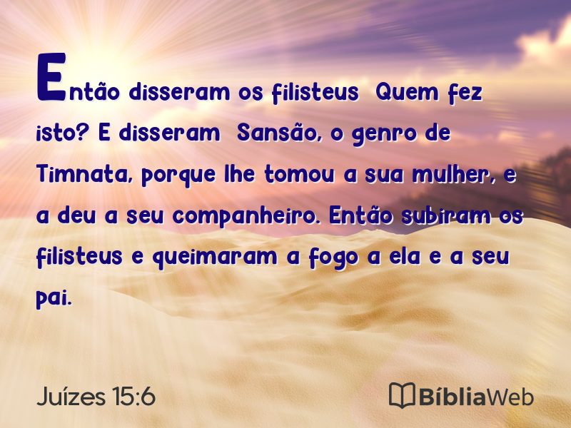 Juízes 15:6 em imagem para compartilhar