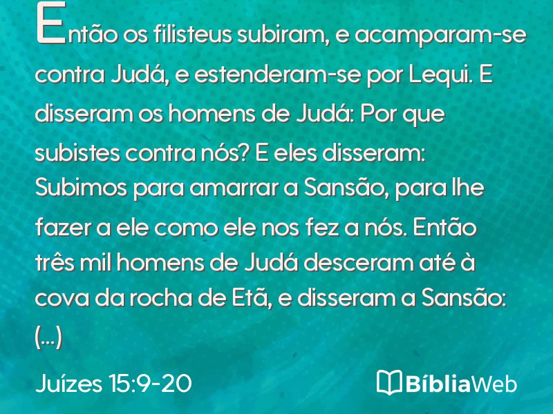 Juízes 15:9-20 em imagem para compartilhar