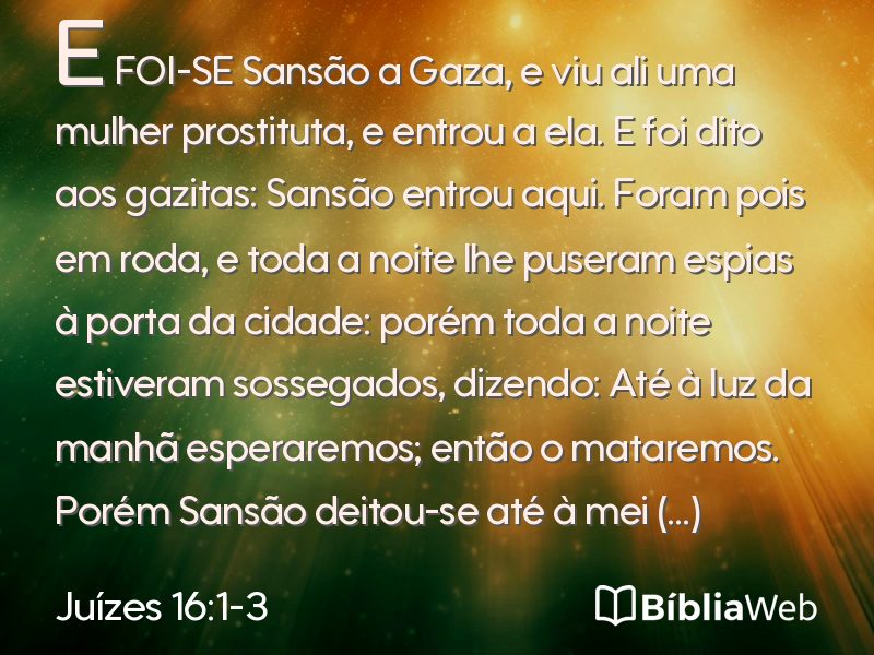 Juízes 16:1-3 em imagem para compartilhar