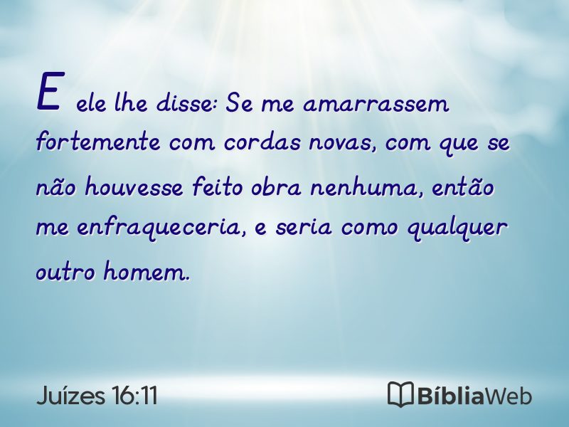 Juízes 16:11 em imagem para compartilhar