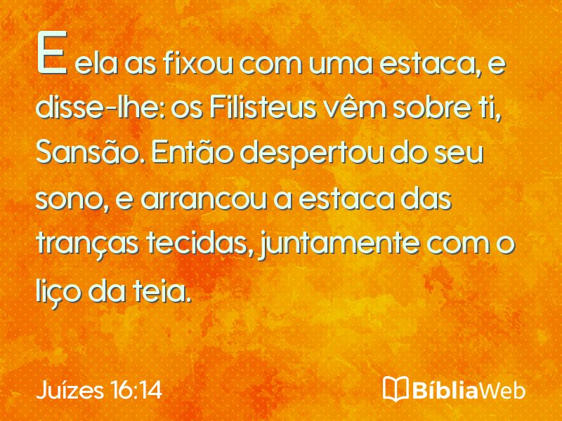Juízes 16:14 em imagem para compartilhar
