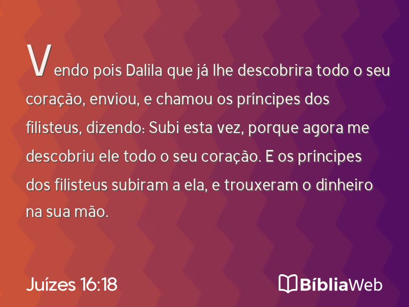 Juízes 16:18 em imagem para compartilhar
