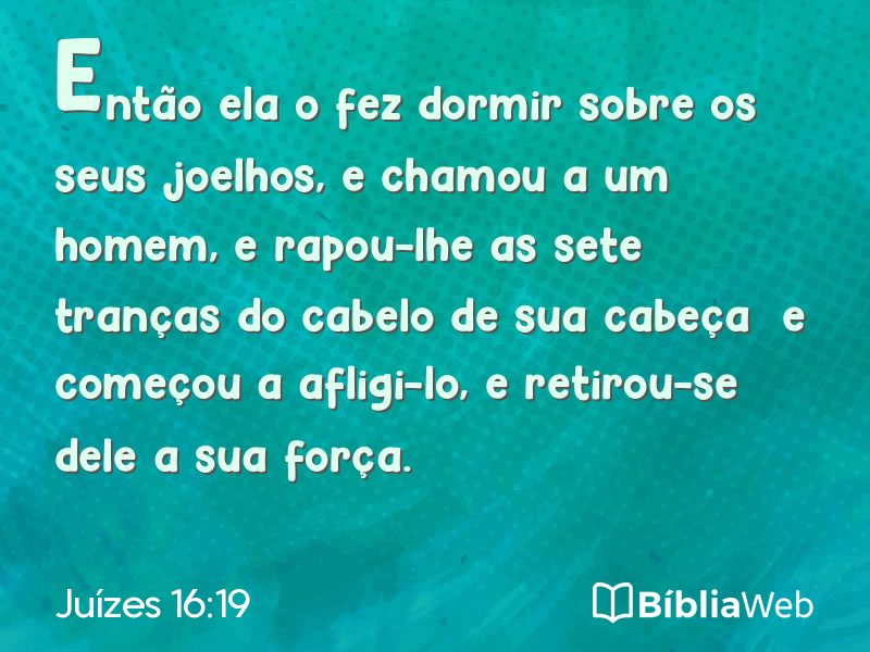 Juízes 16:19 em imagem para compartilhar