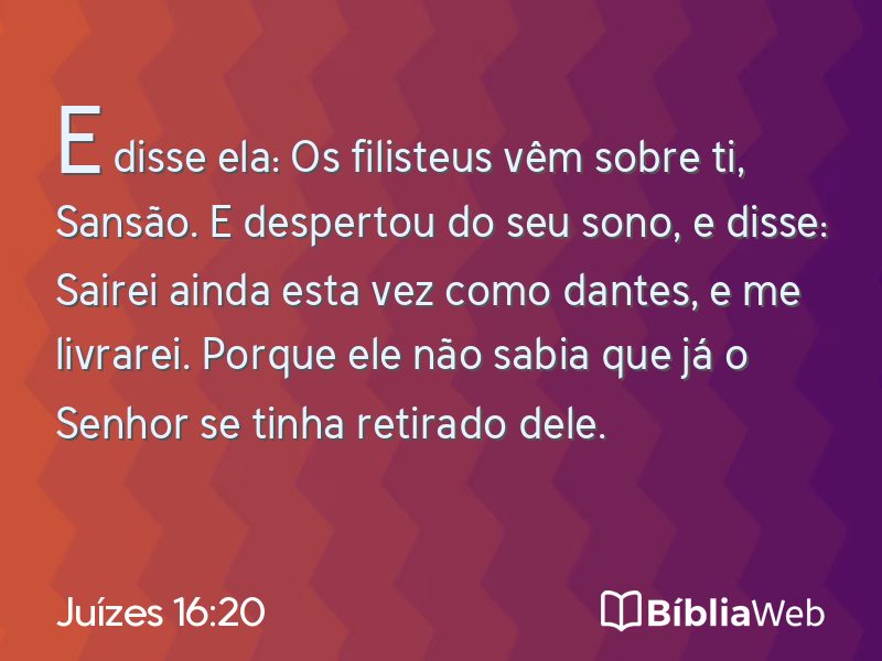 Juízes 16:20 em imagem para compartilhar