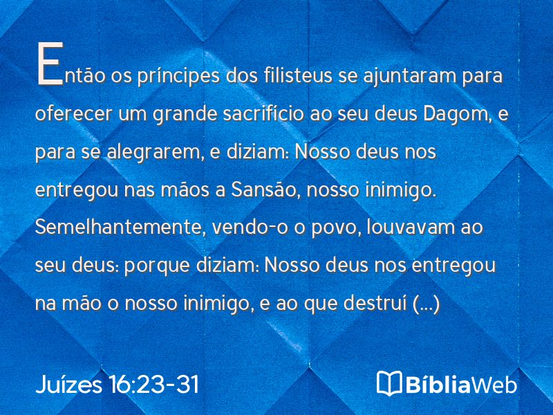 Juízes 16:23-31 em imagem para compartilhar