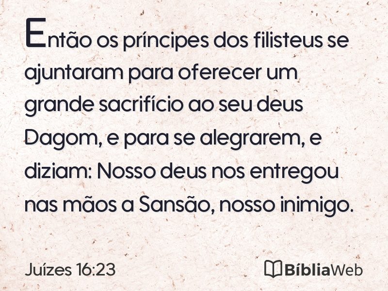 Juízes 16:23 em imagem para compartilhar