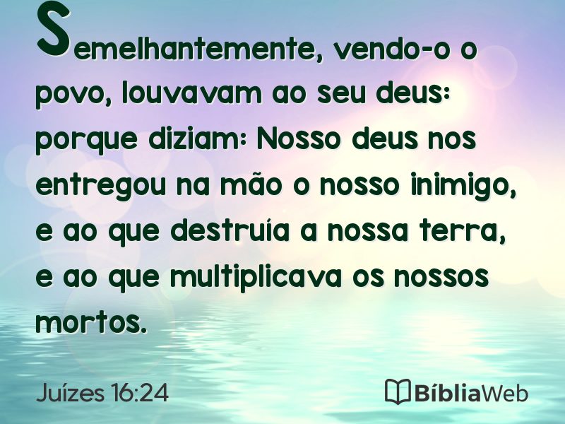 Juízes 16:24 em imagem para compartilhar
