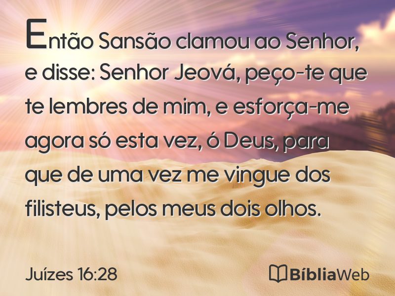 Juízes 16:28 em imagem para compartilhar