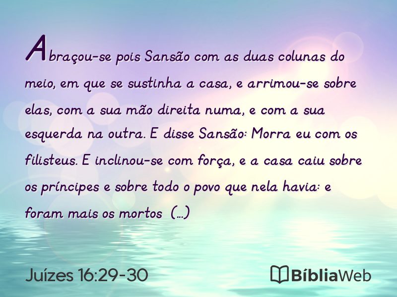 Juízes 16:29-30 em imagem para compartilhar