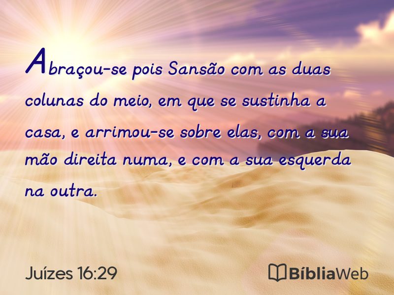 Juízes 16:29 em imagem para compartilhar