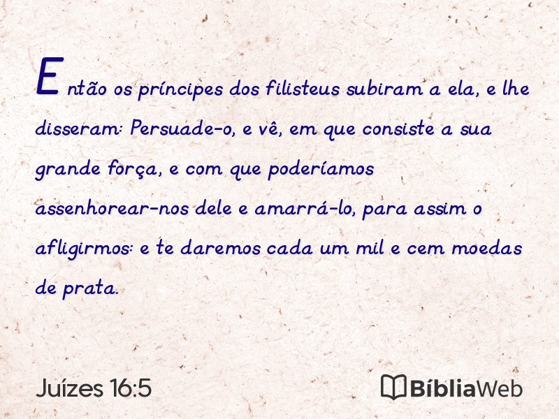 Juízes 16:5 em imagem para compartilhar