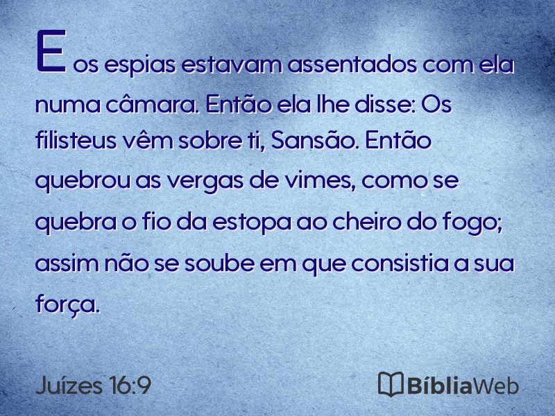 Juízes 16:9 em imagem para compartilhar