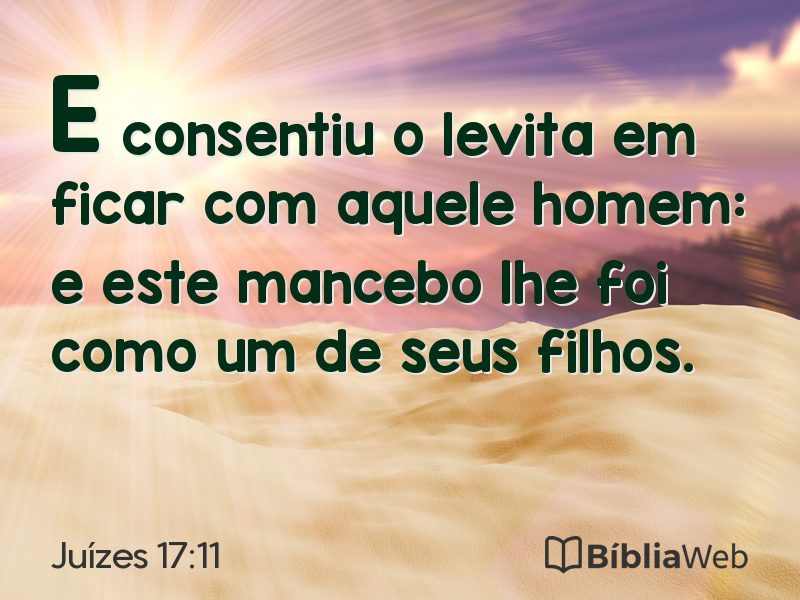 Juízes 17:11 em imagem para compartilhar