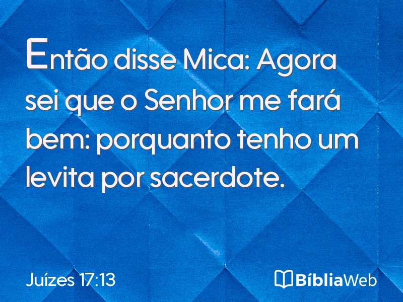 Juízes 17:13 em imagem para compartilhar