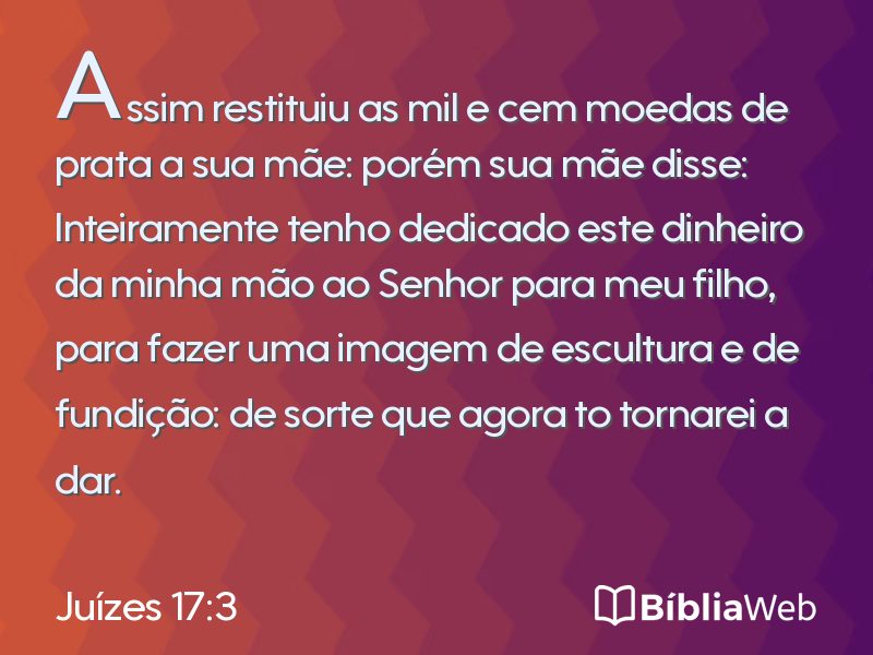 Juízes 17:3 em imagem para compartilhar