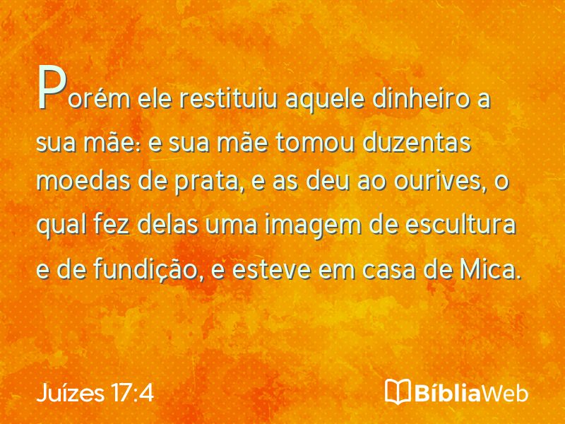 Juízes 17:4 em imagem para compartilhar