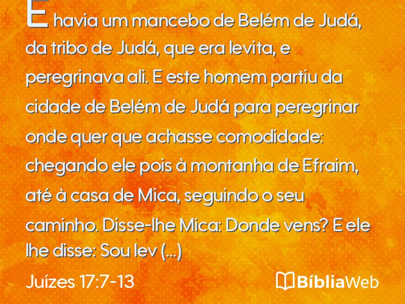 Juízes 17:7-13 em imagem para compartilhar