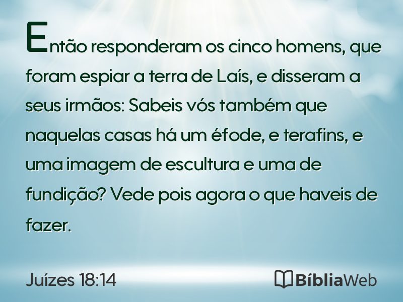 Juízes 18:14 em imagem para compartilhar