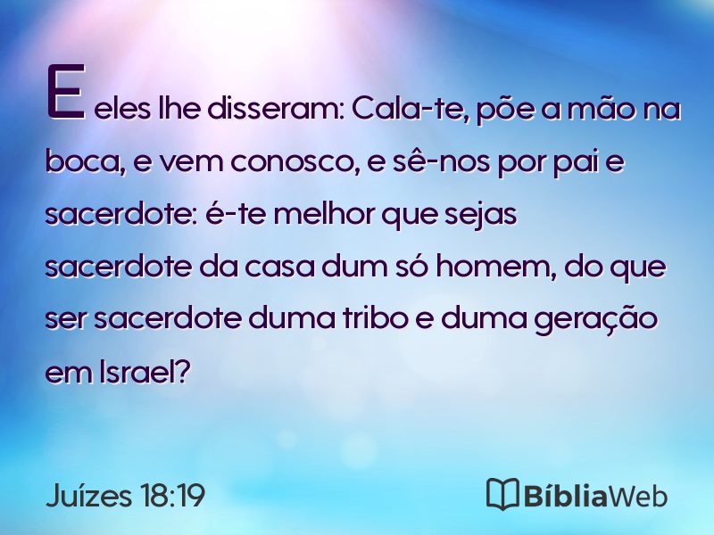Juízes 18:19 em imagem para compartilhar