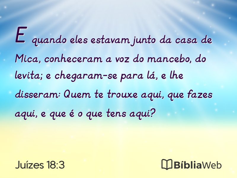 Juízes 18:3 em imagem para compartilhar
