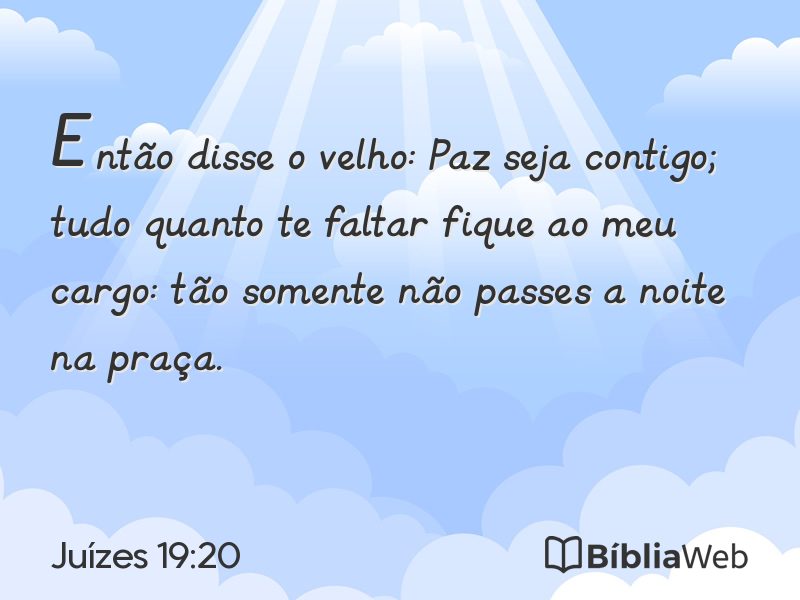 Juízes 19:20 em imagem para compartilhar