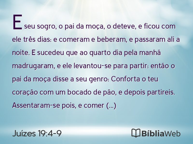 Juízes 19:4-9 em imagem para compartilhar