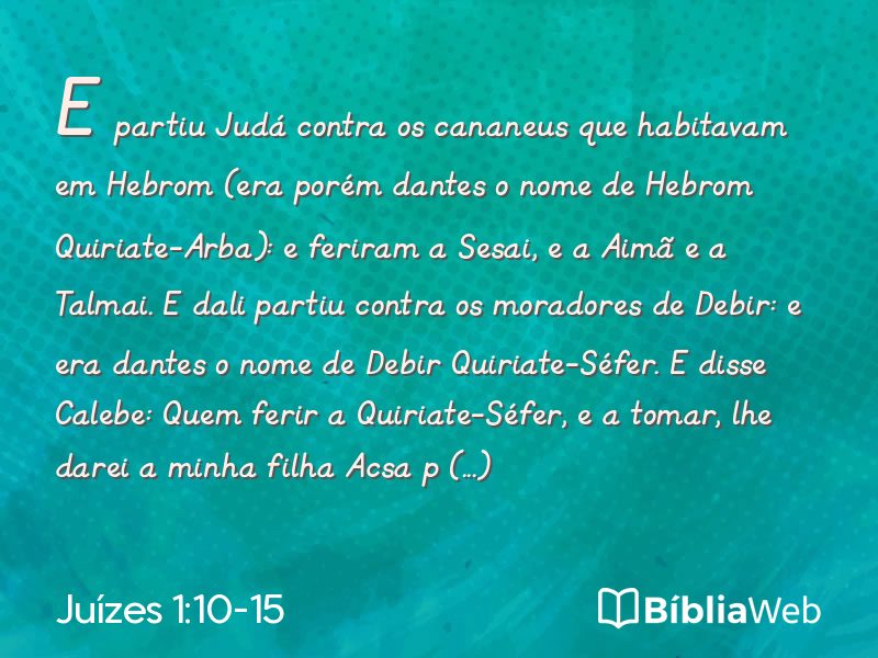 Juízes 1:10-15 em imagem para compartilhar