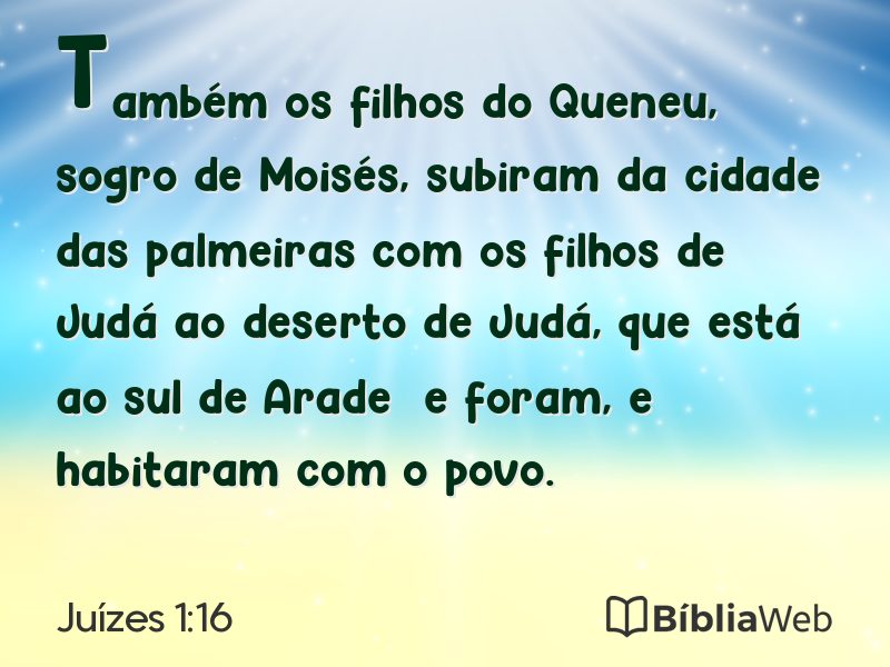 Juízes 1:16 em imagem para compartilhar
