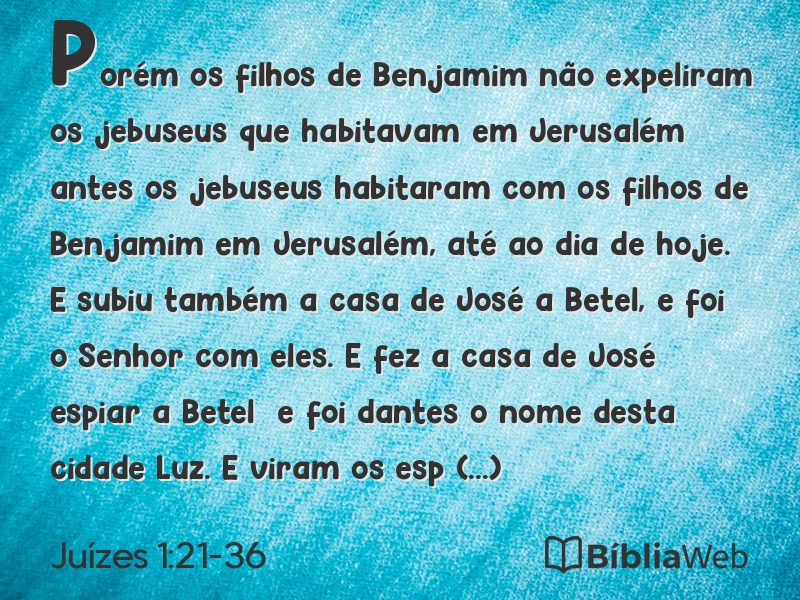 Juízes 1:21-36 em imagem para compartilhar