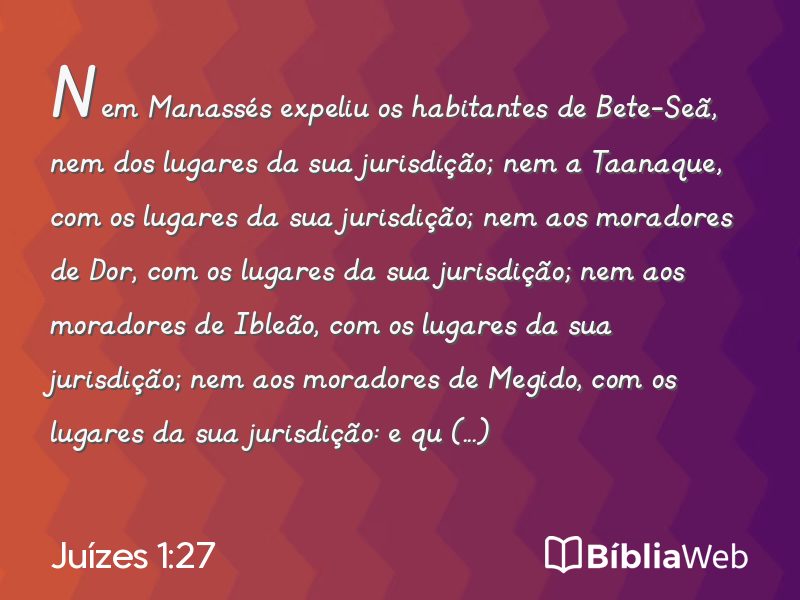 Juízes 1:27 em imagem para compartilhar