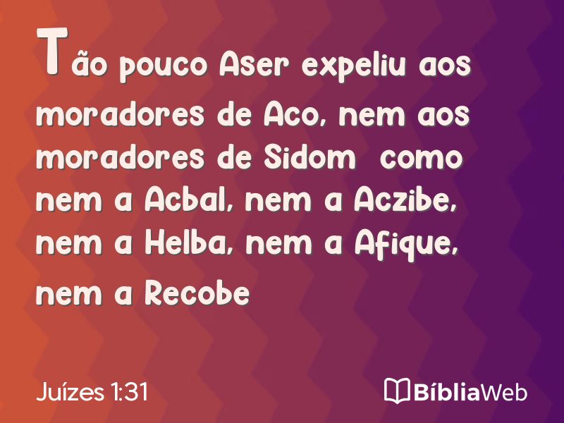 Juízes 1:31 em imagem para compartilhar