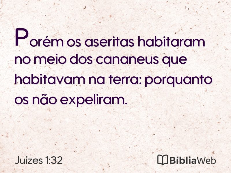 Juízes 1:32 em imagem para compartilhar