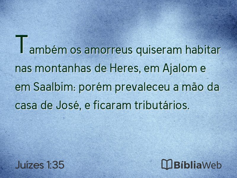 Juízes 1:35 em imagem para compartilhar