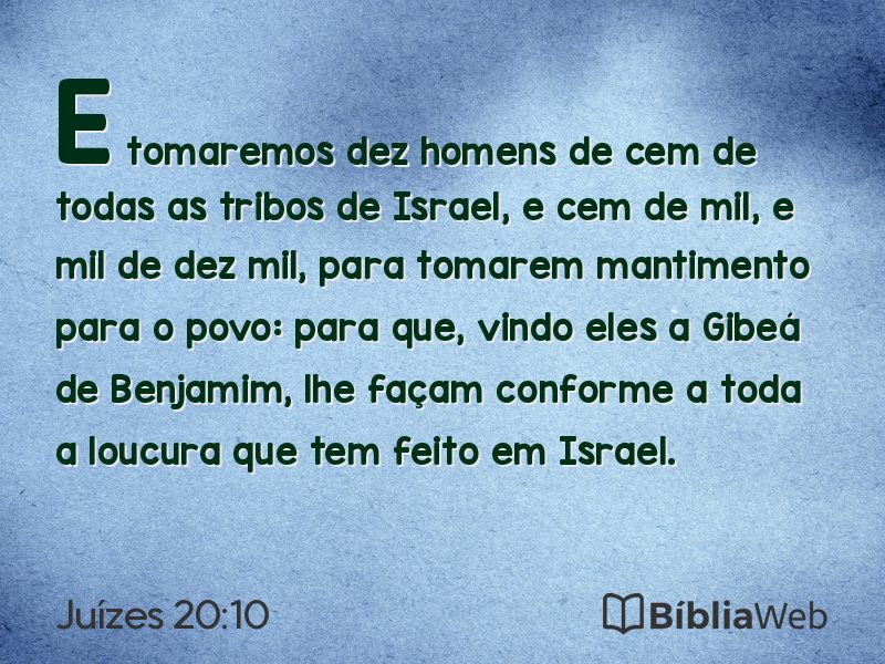 Juízes 20:10 em imagem para compartilhar